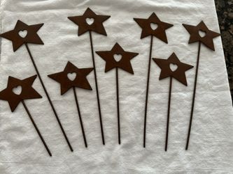(8) Rustic Primitive Metal Star Picks