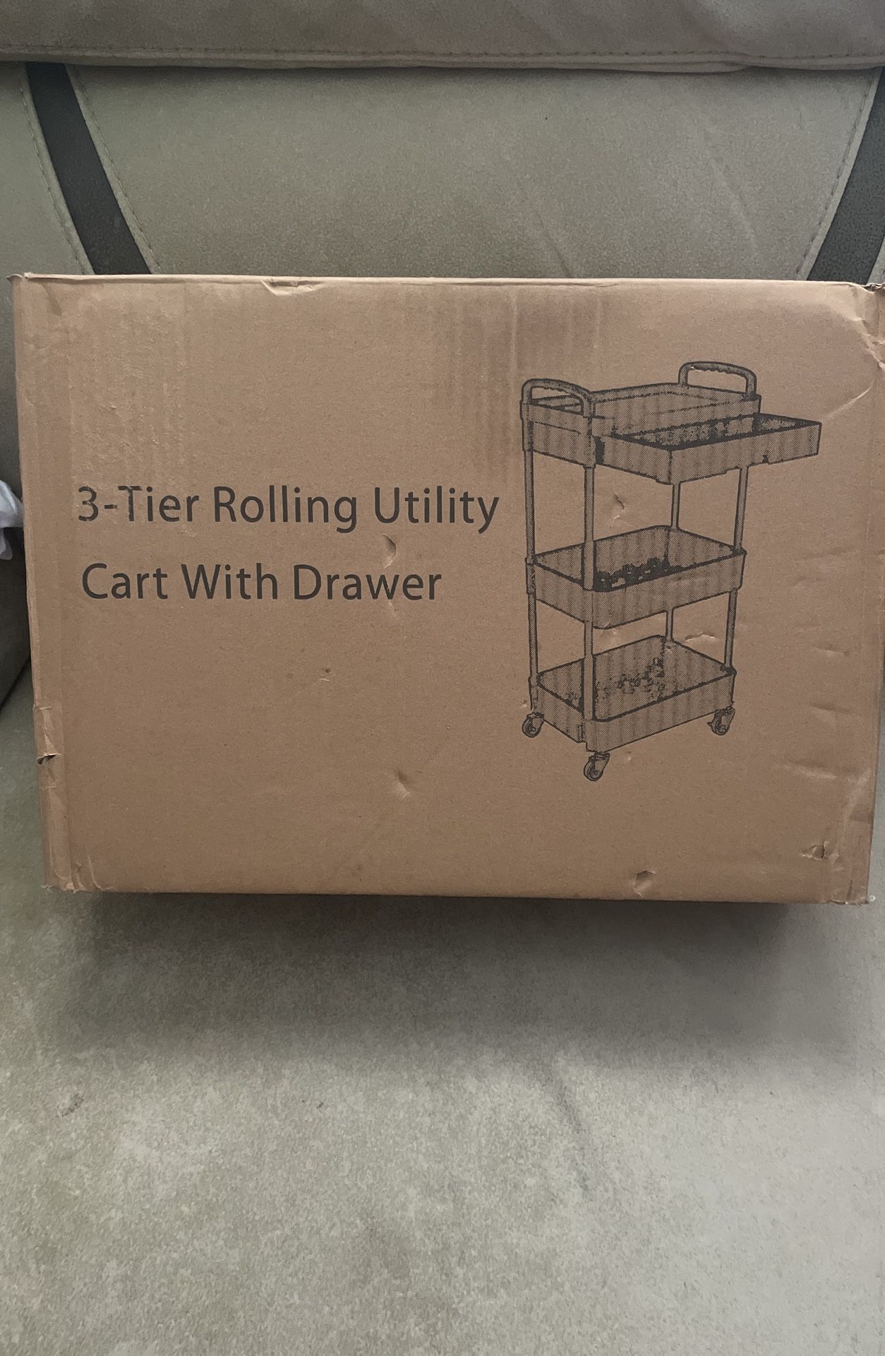 Black mobile rack with drawers