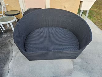 Black Wicker Outdoor Loveseat Chair