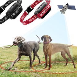 Wireless Dog Fence for 2 Dogs, Pet Containment System with AI Smart GPS Signal for Outdoor, Waterproof and Rechargeable Dog Collar Fence with 3 Warnin