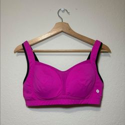 Lululemon Sports Bra In Magenta With Black Trim Size 36C