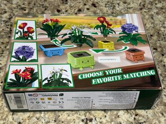 Flower Building Kit for Adults – 614 Pieces – 4 Potted Plants