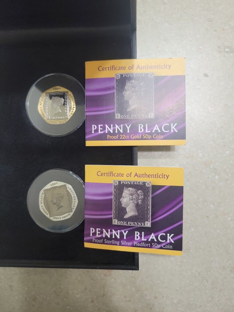 2020 Gibraltar Penny Black 180th Anniversary Gold And Silver Coin Set. Limited Edition