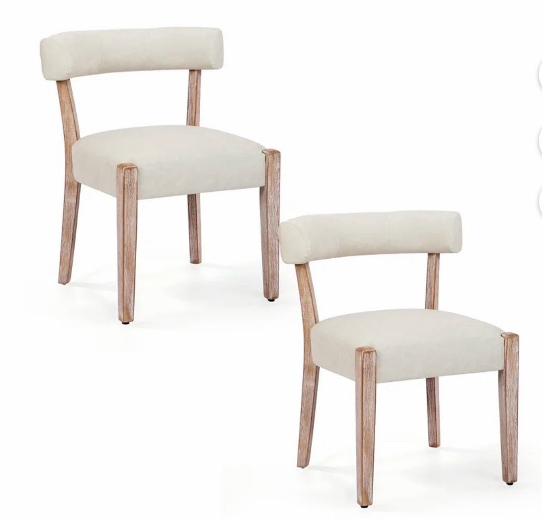 Set of two modern curved back dining chair