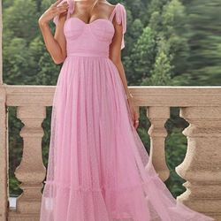 A Line Pleated Bow Spaghetti Straps Black Long Bridesmaid Dress