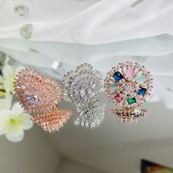 American Diamond Adjustable Rings 