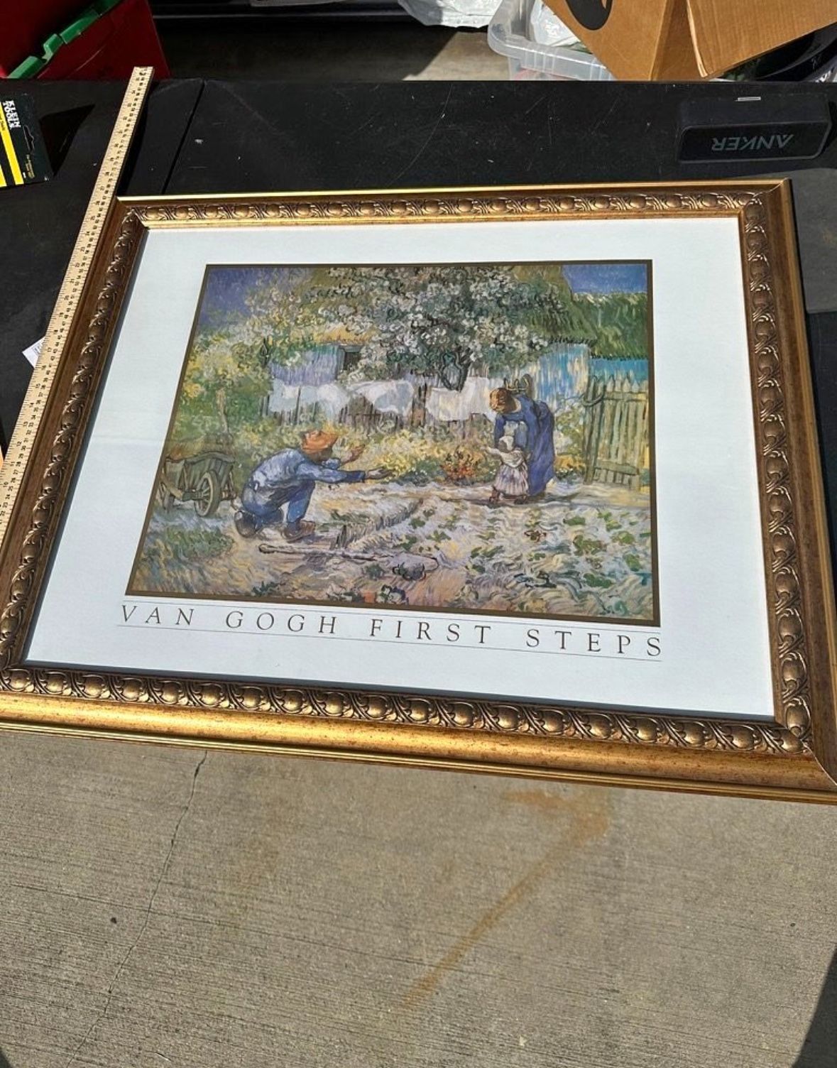 “Vincent van Gogh ‘First Steps, after Millet’ Framed Gold Print 32x26