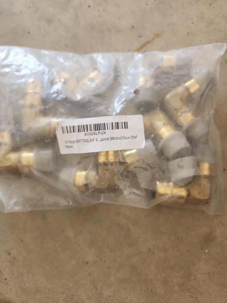 10x 3/4" XFITTING Brass PEX Fittings – Compatible with Uponor (Wirsbo) / Sioux Chief – New