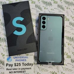 SAMSUNG GALAXY S22 PLUS  5G 128GB UNLOCKED.   FREE SMARTWACH/ HEADPHONES. PAY $1 TODAY  REST IN  PAYMENTS.  NO  CREDIT NEEDED  FINANCING     