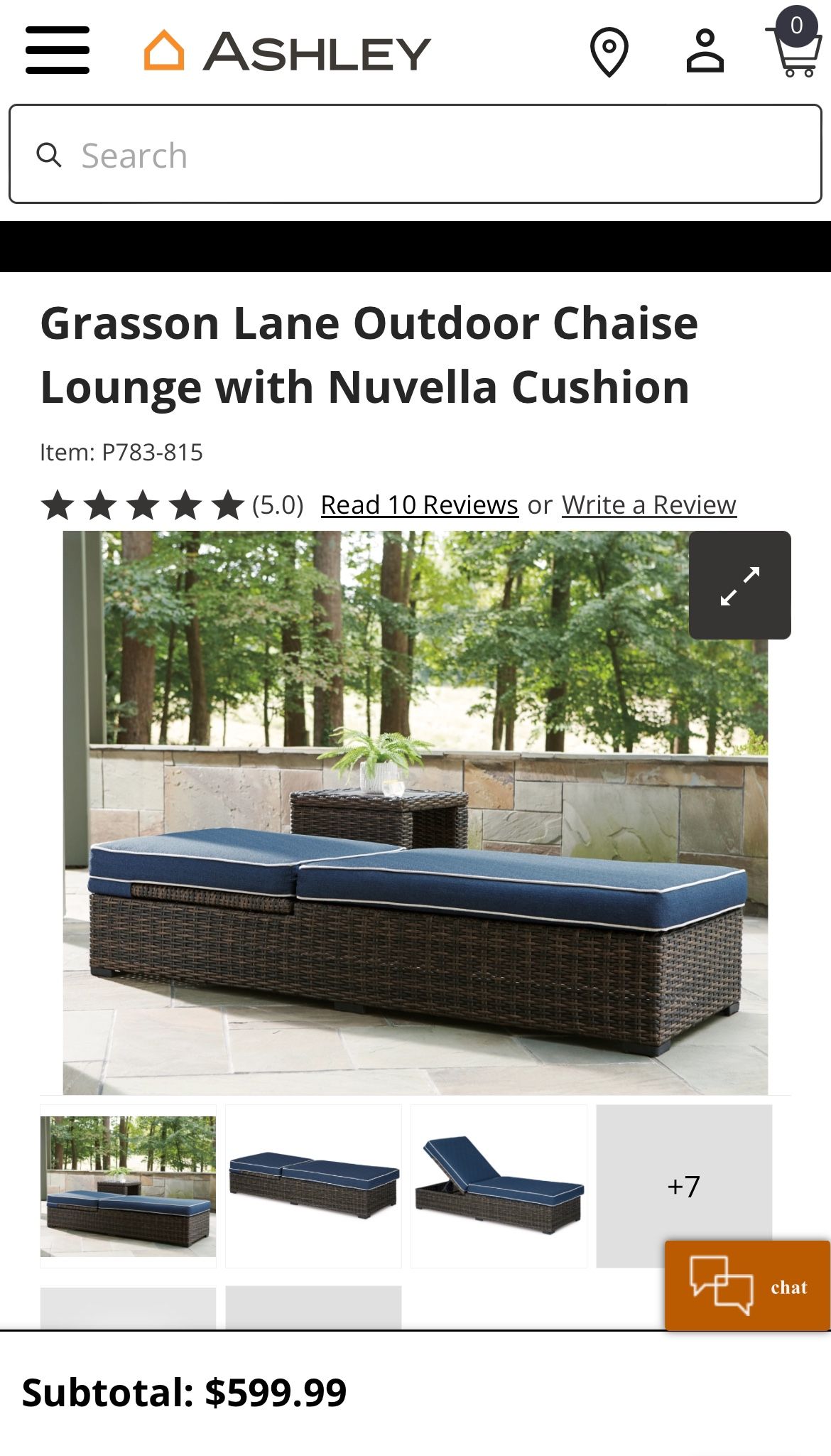 2 Ashley Furniture Outdoor Chaise Lounge w/ table