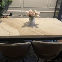 Used marble dining 2024 table for sale
