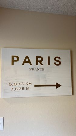 Paris France directions canvas