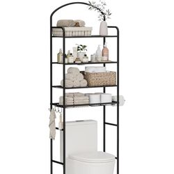 Metal Over Toilet Shelves Stand Organizer Storage   Size Length 24", Width 10", Height 72" New Condition assembled