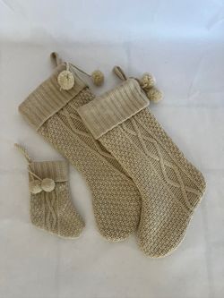 Cable knit cream stockings - set of 3  Sell for $15 