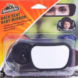 Armor All Back Seat Baby Mirror See All Includes Suction Mount & Visor Clip Easy