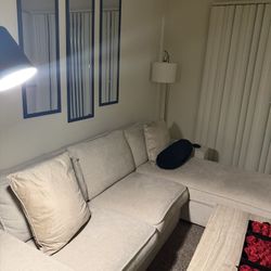Reversible Sofa, L-Shaped, Snow Velvet Cloud Sofa with Storage