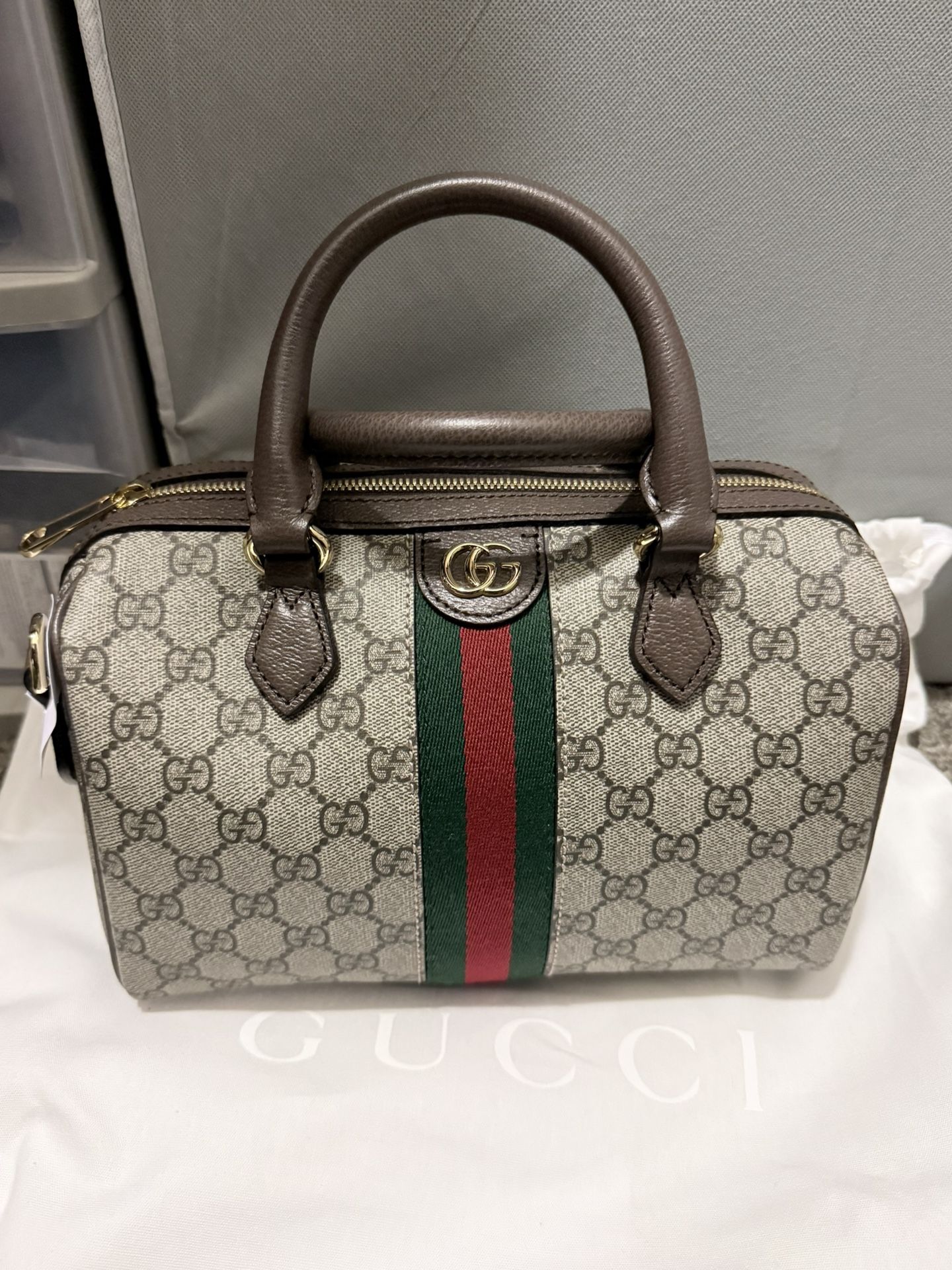 Authentic Gucci Ophidia Small Boston Bag.