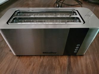 Mueller UltraToast Full Stainless Steel Toaster 4 Slice Long Extra Wide  Slots