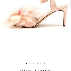 Something Bleu Flower Heels Size 8