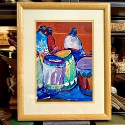 John Nieto Native Drummers Indian Dancers Framed Poster Impressions Lithograph