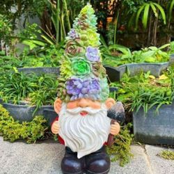 Raywer Solar Powered Gnome with Flower Hat and Shovel, Decorated Solar Light, Garden Decorations Sta