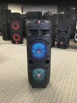 Dual Eight Inch Rechargeable Bluetooth Speaker/aux/fm/USB And SD Port/microphone For Karaoke/brand New!!