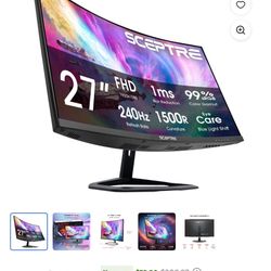 Sceptre New 27-inch Curved Gaming 240Hz Monitor 1500R DP HDMI Build-in Speakers 2026