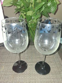 From Disneyland.. mickey mouse wine glasses
