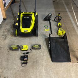 Ryobi 20 Inch Lawn Mower And Weed Eater