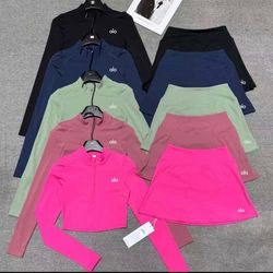 Alo Inspired 2 Piece Set NEW (Crop Top + Skirt w/ Shorts)