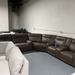SECTIONAL COUCH SOFA LEATHER 