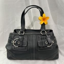 2k Black Leather Coach Bag(131)22