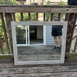 antique wooden mirror -  38 1/4” x 32 1/2” 