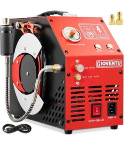 PCP Air Compressor 4500PSI/30MPa, Fast Fill PCP Airgun Compressor, Auto-Shutoff, Oil/Water-Free, Dual Power 12V/110V, 350W Portable PCP Pump for PCP A