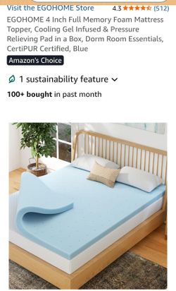 Memory foam mattress topper