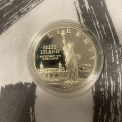 1986 S UNITED STATES Ellis Island Statue Liberty Proof Silver Dollar Coin 