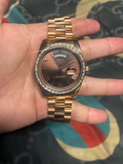 Rose gold plated watch luxury