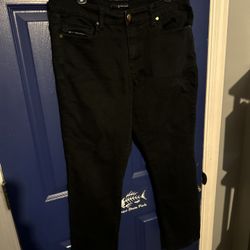 G Fried Men's Black Slim Denim Straight Leg Jeans Stretch  Size 36x30