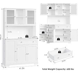 Kitchen Pantry Storage Cabinet White