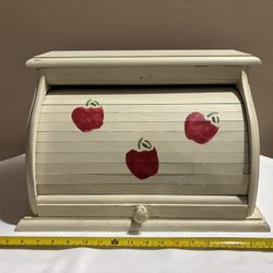 Bread Box with Painted Apples 
