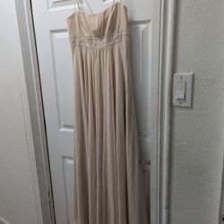 Spag Strap Champagne Classic Style With Beads.
