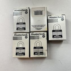 New Set of 5 Master Lock laminated steel padlocks. Each: $8, Set of 5: $35