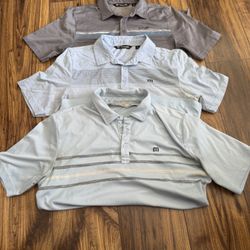 3 Travis Mathew Golf Shirts 2 M 1 L 