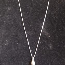 Sterling Silver Football Pendant Necklace 