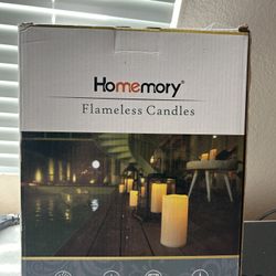 Homemory 4" x 10" Large Waterproof Outdoor Flameless Candles, Battery Operated LED Pillar Candles with Remote and Timers for Indoor Outdoor Lanterns, 