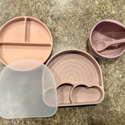 Toddler Silicone Dishes Set/ Plates/ Bowl