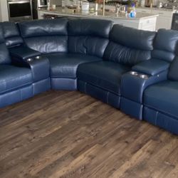 Leather Reclining Sectional Sofa