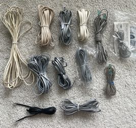 Lot of Telephone Cable Cords - 2 Ft - 24 Ft - Used Great Condition