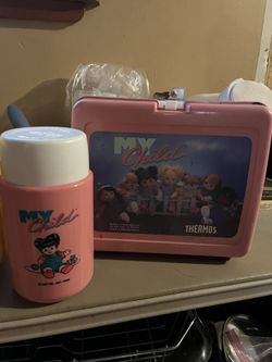 My Child Plastic Lunch Box And Thermos 35 Years Old Good Shape 