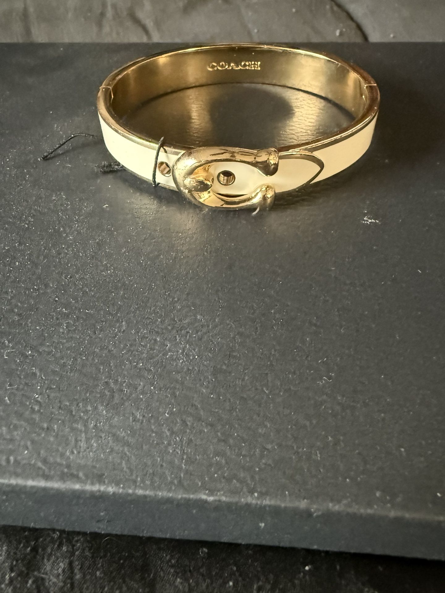 Brand New Coach Hinge Buckle Bracelet It’s Gold And Off White It’s Gorgeous